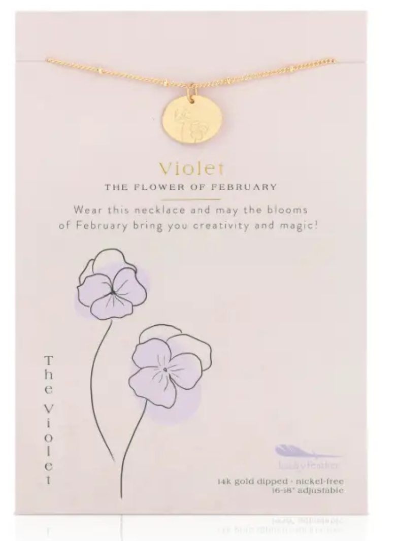 Birth Month Flower Necklace-Necklaces-lucky feather-The Silo Boutique, Women's Fashion Boutique Located in Warren and Grand Forks North Dakota