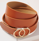 Ave Cognac Double CC Belt-Belts-Avenue Zoe-The Silo Boutique, Women's Fashion Boutique Located in Warren and Grand Forks North Dakota