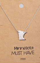 Silver Minnesota Necklace-Necklaces-Fame-The Silo Boutique, Women's Fashion Boutique Located in Warren and Grand Forks North Dakota