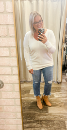 Sweet Off White Pullover Sweater-Sweatshirts-sweet genisis-The Silo Boutique, Women's Fashion Boutique Located in Warren and Grand Forks North Dakota