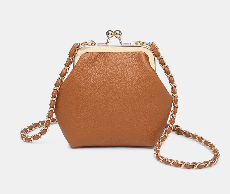Brown Cleo Coin Pouch Crossbody-Final Sale-Crossbody Purses-Jen and Co-The Silo Boutique, Women's Fashion Boutique Located in Warren and Grand Forks North Dakota