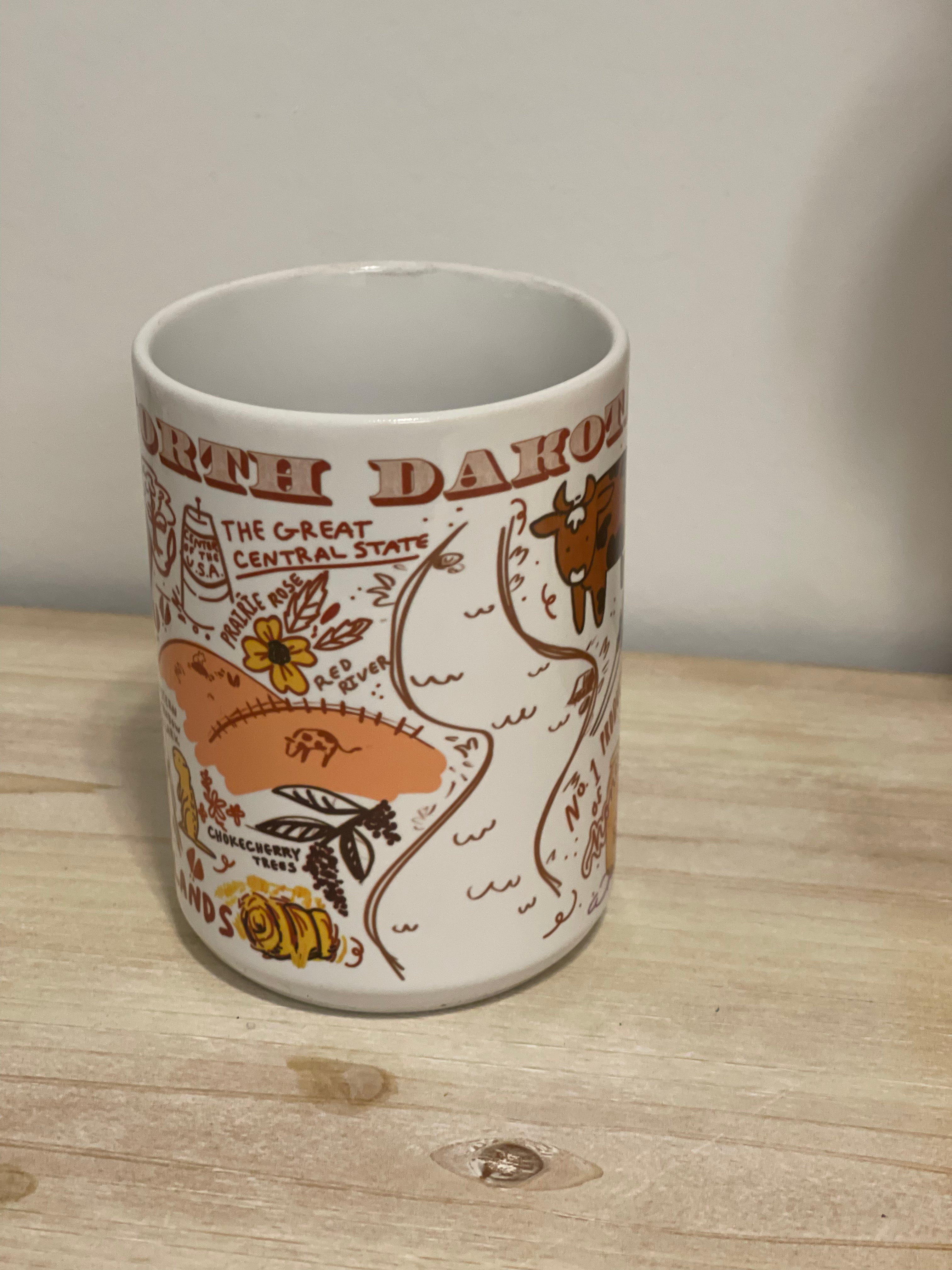 North Dakota Coffee Mug-Coffee Mugs-ivory and sage-The Silo Boutique, Women's Fashion Boutique Located in Warren and Grand Forks North Dakota