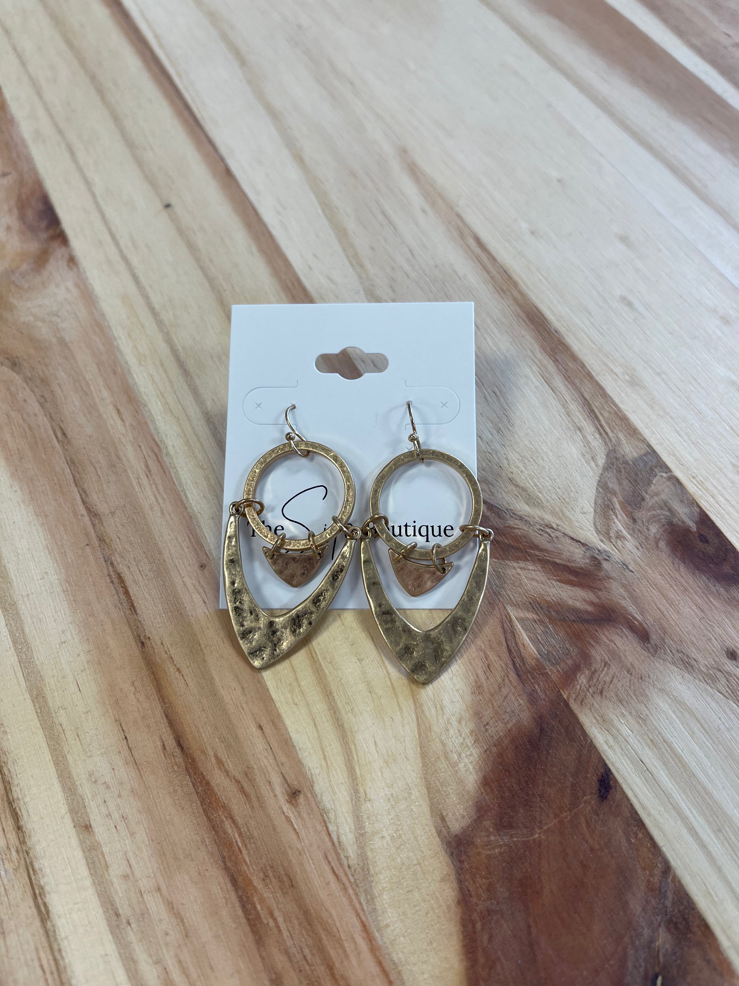 Worn Geo Earrings-Earrings-so hot-The Silo Boutique, Women's Fashion Boutique Located in Warren and Grand Forks North Dakota