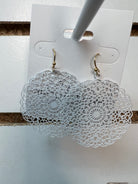 White Fil Hoop-Earrings-Dallas Market-The Silo Boutique, Women's Fashion Boutique Located in Warren and Grand Forks North Dakota