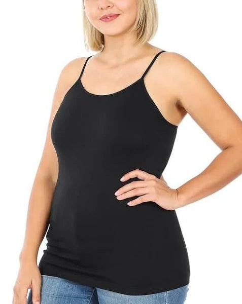 Zen Skinny Strap Black Cami-Final Sale Online Only-Cami-Zenana-The Silo Boutique, Women's Fashion Boutique Located in Warren and Grand Forks North Dakota